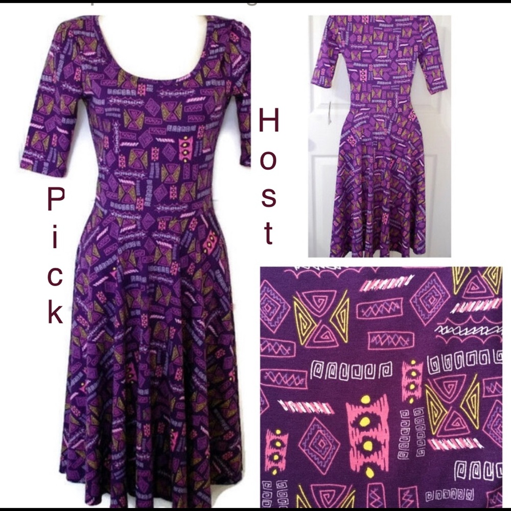 EUC LulaRoe Nicole Dress Purple